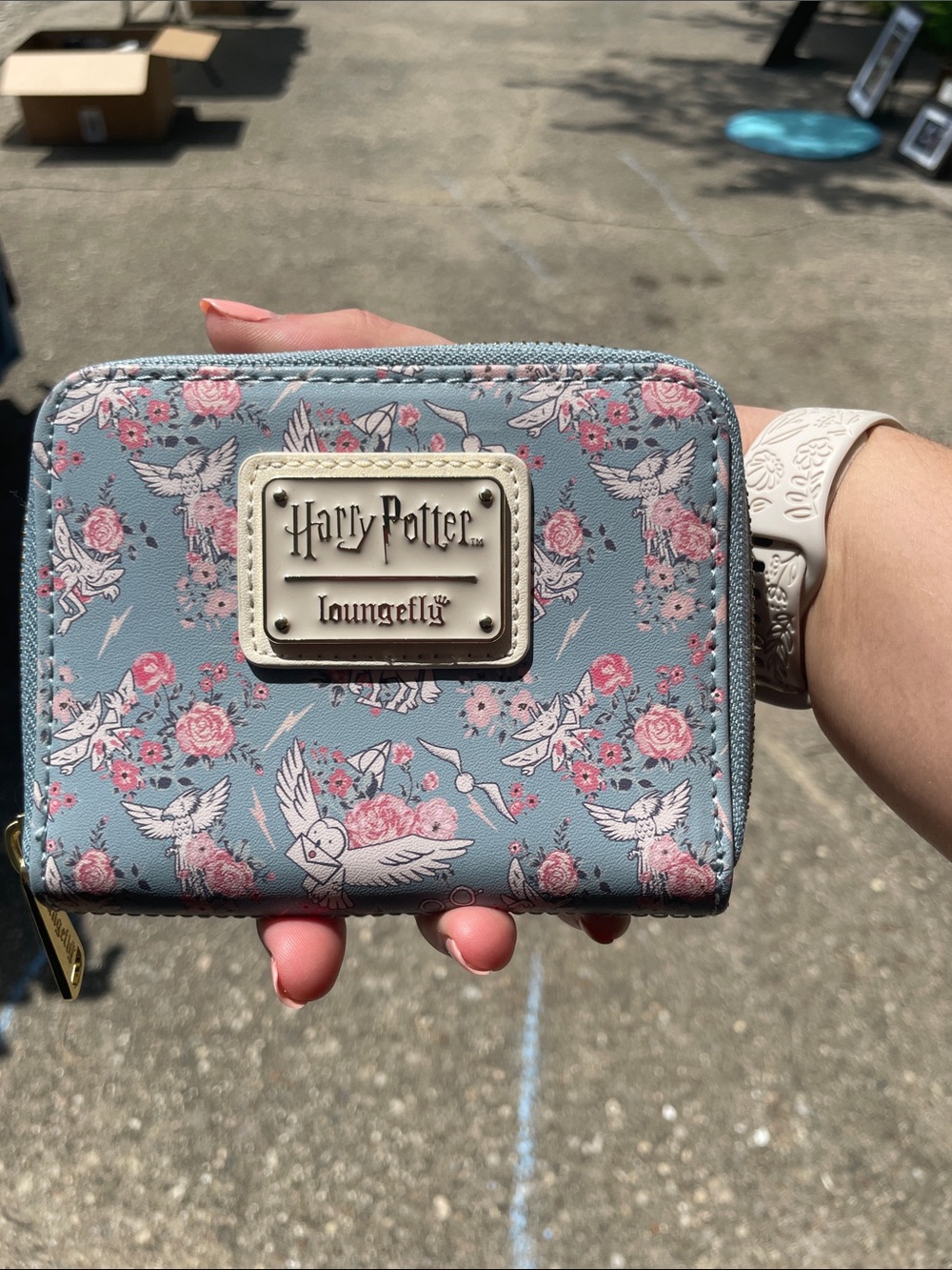 Harry Potter Blue Floral Tote Bag - Convertible Shoulder & Crossbody - Picture 3 of 4